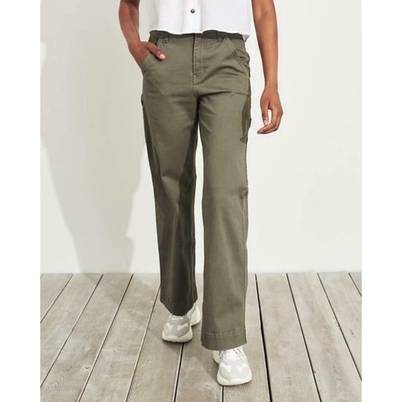 hollister straight utility pants